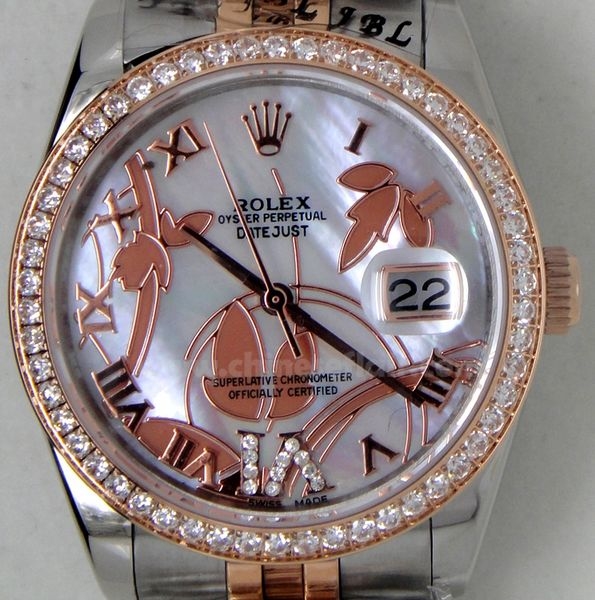 Special Edition Rolex Datejust Watch: 2-Tone Rose Gold White